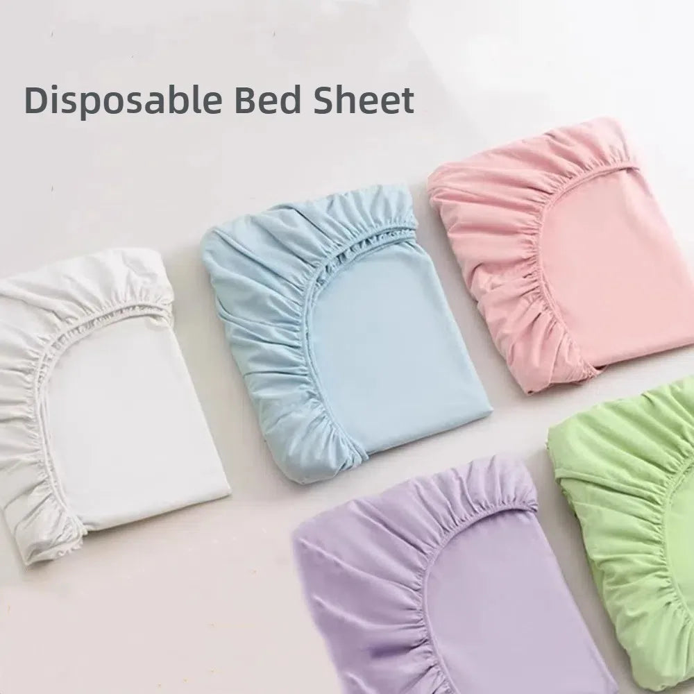 Non-woven Disposable Fitted Sheet with Elastic Bands Single Bed Mattress Covers Double Bed Non Slip Disposable Bed Sheet Hotel