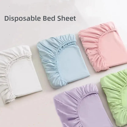 Non-woven Disposable Fitted Sheet with Elastic Bands Single Bed Mattress Covers Double Bed Non Slip Disposable Bed Sheet Hotel