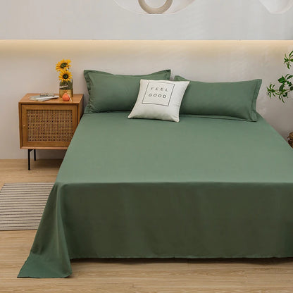 Soft Home Bed Linen Sheets Bed Flat Sheet for Double Bed Plain Solid Color Top Sheets Single/Queen/King Flat Bedsheets