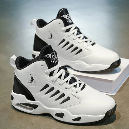 Men's Basketball Shoes - Comfortable Athletic Casual Shoes with Cushioned Rubber Soles, Lace-Up Design Suitable for Gym, Basketball, Jogging - All-Season Performance Shoes, Lightweight for Everyday Wear, Wear-Resistant and Du