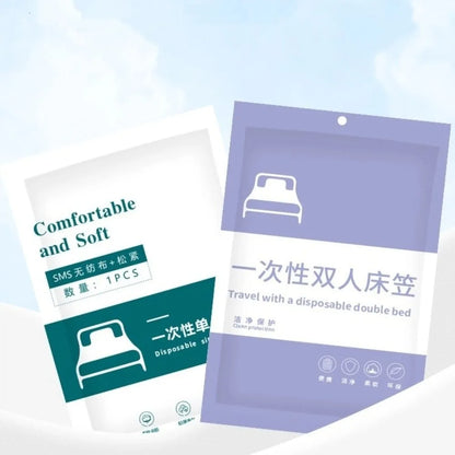 Non-woven Disposable Fitted Sheet with Elastic Bands Single Bed Mattress Covers Double Bed Non Slip Disposable Bed Sheet Hotel