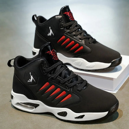 Men's Basketball Shoes - Comfortable Athletic Casual Shoes with Cushioned Rubber Soles, Lace-Up Design Suitable for Gym, Basketball, Jogging - All-Season Performance Shoes, Lightweight for Everyday Wear, Wear-Resistant and Du