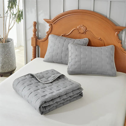 Quilt Bedding Sets, Lightweight Soft Bedspread Coverlet with Pillow Cases, Quilted Blanket Thin Comforter Bed Cover, All Season